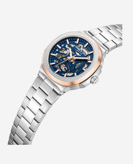 Skeleton Automatic Bracelet Watch Silver