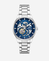 Skeleton Automatic Bracelet Watch Silver