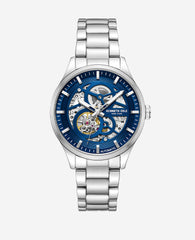 Skeleton Automatic Bracelet Watch Silver