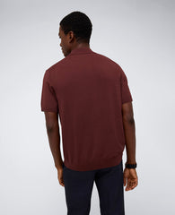 Short Sleeve Polo Sweater Burgundy