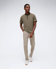 Contrast Placket Button Polo Green