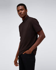 Performance Button Polo Dark Brown