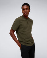 Performance Band-Collar Henley Dark Green