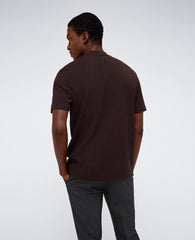 Performance Band-Collar Henley Dark Brown