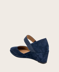 GENTLE SOULS - Oriana Suede Wedge Navy Suede