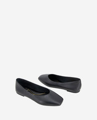 Johanna Leather Ballet Flat Black Leather