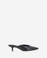 Margo Leather Kitten Heel Mule Black Leather
