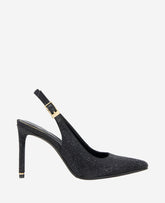 Quinnly Crystal Slingback Heel Black Crystal