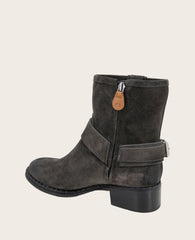 GENTLE SOULS - Barker Suede Moto Boot Charcoal Suede