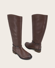 GENTLE SOULS - Barrett Leather Knee Boot Chocolate Leather