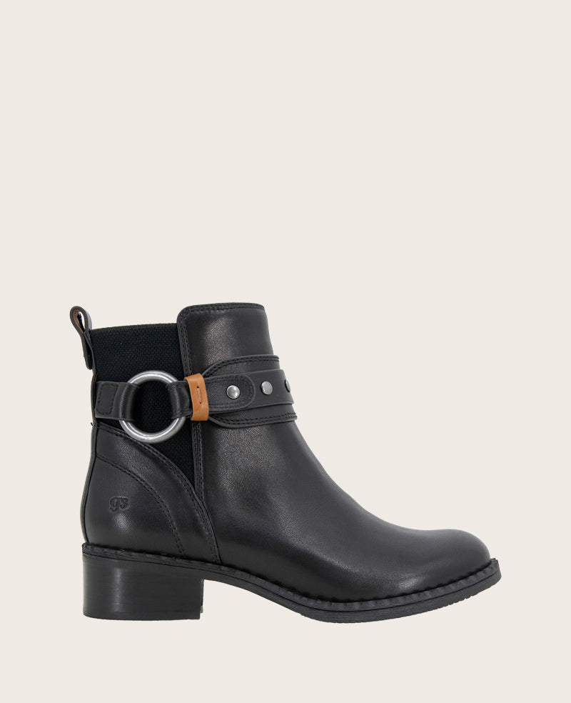 GENTLE SOULS - Bowen Leather Double Gore Boot Black Leather