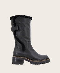 GENTLE SOULS - Bradford Leather Sherpa Lined Boot Black Leather