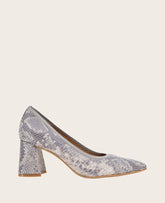 GENTLE SOULS - Dionne Snakeskin Leather Heel Taupe Snake Leather