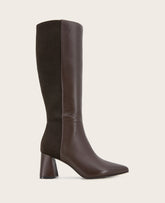 GENTLE SOULS - Dionne Leather Elastic Heel Boot Chocolate Leather