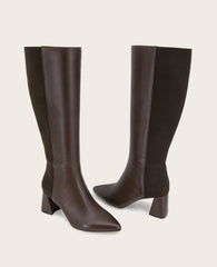 GENTLE SOULS - Dionne Leather Elastic Heel Boot Chocolate Leather