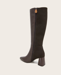 GENTLE SOULS - Dionne Leather Elastic Heel Boot Chocolate Leather