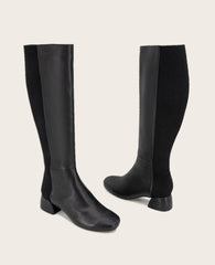 GENTLE SOULS - Emily Tall Leather Elastic Boot Black Leather