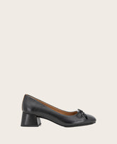 GENTLE SOULS - Lancine Leather Bow Heel Black Leather