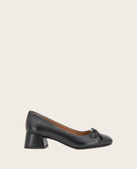 GENTLE SOULS - Lancine Leather Bow Heel Black Leather