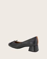 GENTLE SOULS - Lancine Leather Bow Heel Black Leather