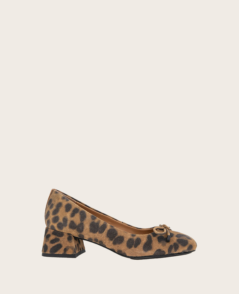 GENTLE SOULS - Lancine Suede Leopard Bow Heel Leopard Suede
