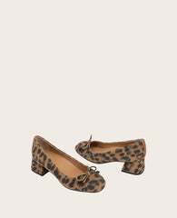 GENTLE SOULS - Lancine Suede Leopard Bow Heel Leopard Suede