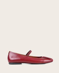 GENTLE SOULS - Walden Leather Pleated Toe Mary Jane Flat Rio Red Leather