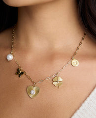 Jennifer Miller Mental Health Coalition Charm Necklace Yellow Gold