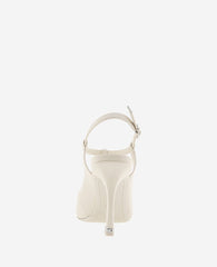 Romi T-Strap Leather Slingback Heel Off White Leather