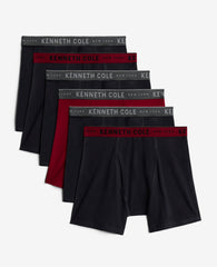 Cotton Stretch Boxer Briefs 6-Pack Black / Modern Red