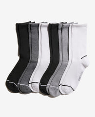Fine Rib-Diamond Texture Crew Socks 6-Paco White