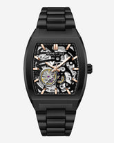 Skeleton Curved Automatic Bracelet Watch Black