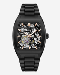 Skeleton Curved Automatic Bracelet Watch Black