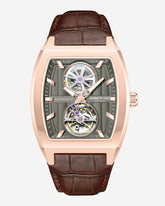 Curved Automatic Strap Watch Brown