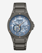 Skeleton Automatic Tinged Glass Bracelet Watch Gun
