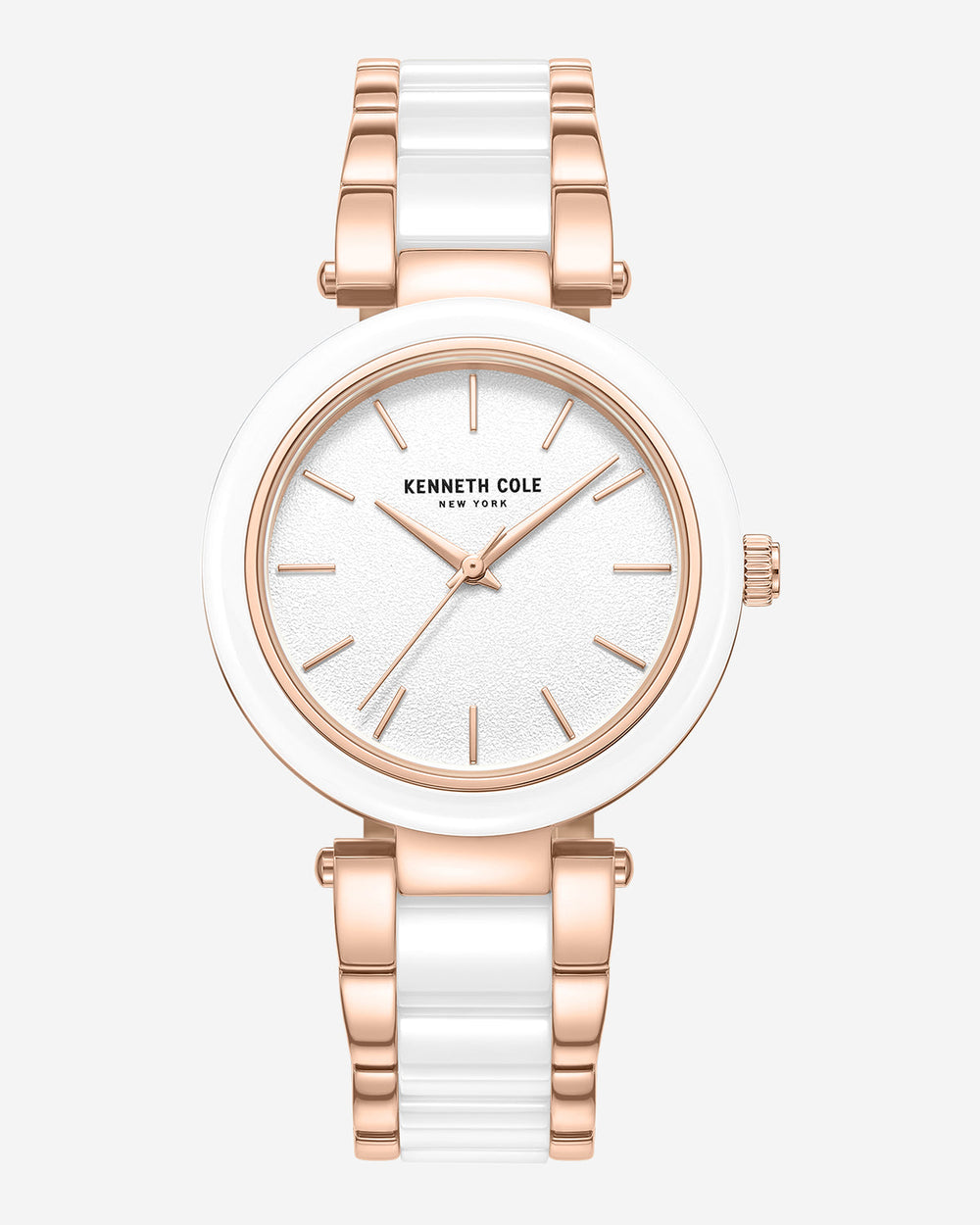 Two-Tone Classic Ceramic Bracelet Watch White / Rose Gold