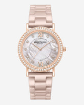 Patterned Pearl Ceramic Bracelet Watch Brown