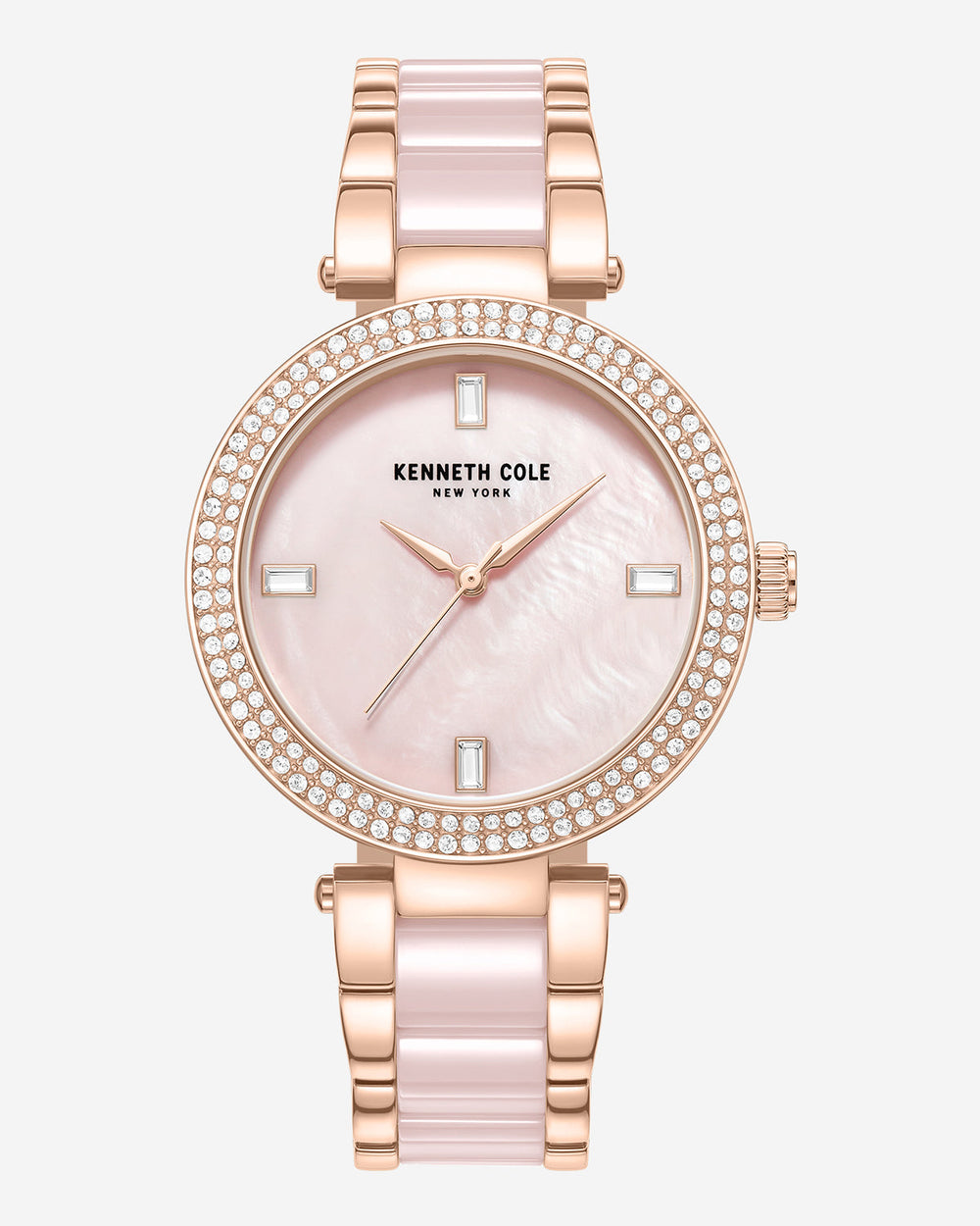 Two-Tone Classic Ceramic Pearl Bracelet Watch Pink / Rose Gold