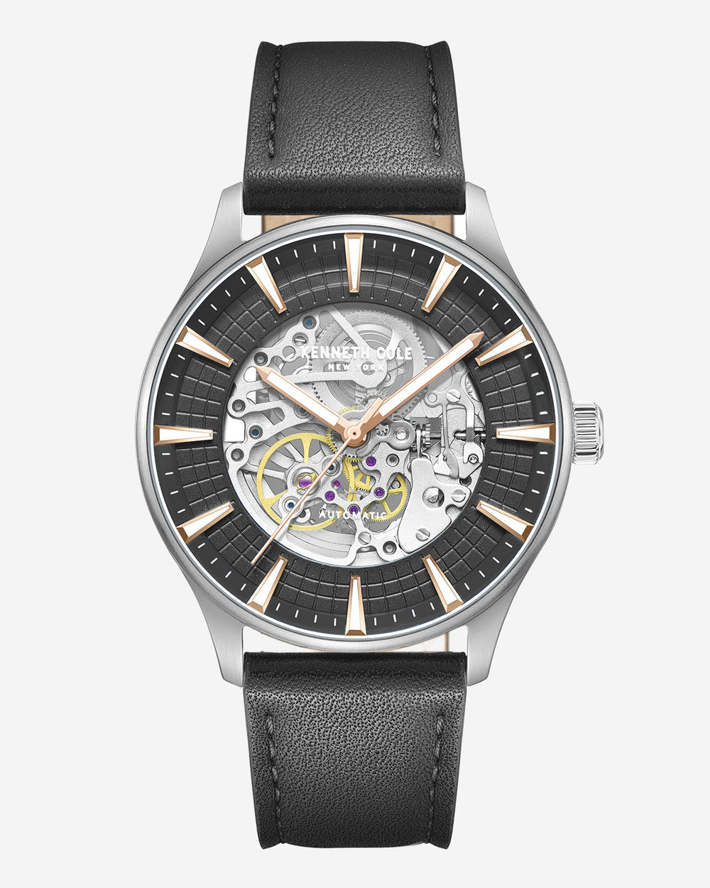 Skeleton Automatic Strap Watch Black