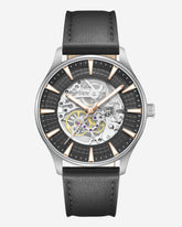 Skeleton Automatic Strap Watch Black