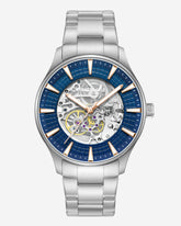 Skeleton Automatic Bracelet Watch Silver