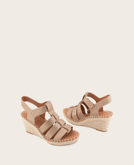 GENTLE SOULS - Capelin Metallic Esparille Wedge Matte Gold Leather