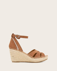 GENTLE SOULS - Coolie Nubuck Espadrille Wedge Luggage Nubuck