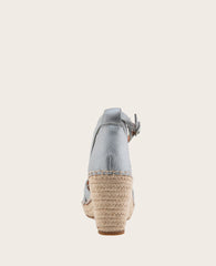 GENTLE SOULS - Coolie Metallic Espadrille Wedge Silver Leather