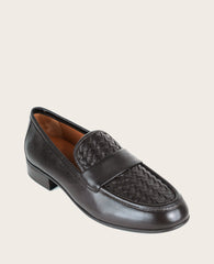 GENTLE SOULS - Crew Woven Leather Loafer Chocolate Leather