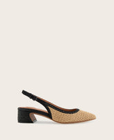 GENTLE SOULS - Georgia Raffia Slingback Heel Natural Raffia