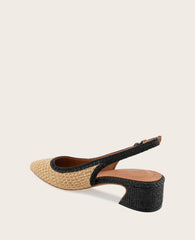 GENTLE SOULS - Georgia Raffia Slingback Heel Natural Raffia