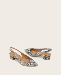 GENTLE SOULS - Georgia Snake Slingback Heel Black/White Snake