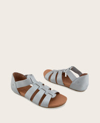 GENTLE SOULS - Lennon Metallic Fisherman Sandal Matte Silver Leather