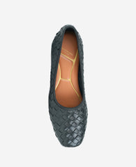 Birdie Woven Leather Pump Black Woven Leather